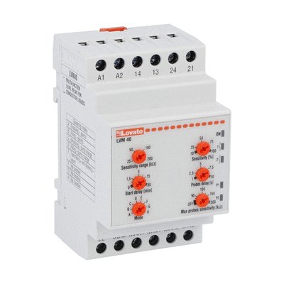 Level monitoring relay, modular version, single-voltage. Multifunctions. Automatic resetting, 24VAC
