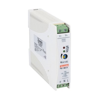 DIN rail switching power supply, single-phase. 24VDC, 0.21A/5W