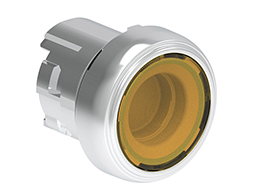 Illuminated button actuator, spring return Ø22mm Platinum series metal, flush, yellow