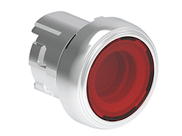 Illuminated button actuator, spring return Ø22mm Platinum series metal, flush, red