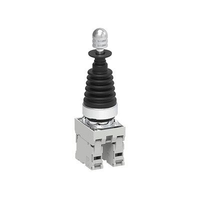 Joystick, Ø22mm Platinum series metal, with mechanical interlock. Complete with auxiliary contact, stable, 2NO auxiliary contacts