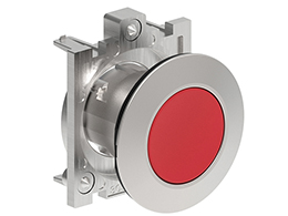 Pushbutton actuator, spring return Ø30mm Platinum series flat metal, flush, red