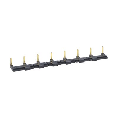 8-pole parallel busbar, black for sockets with screw terminals