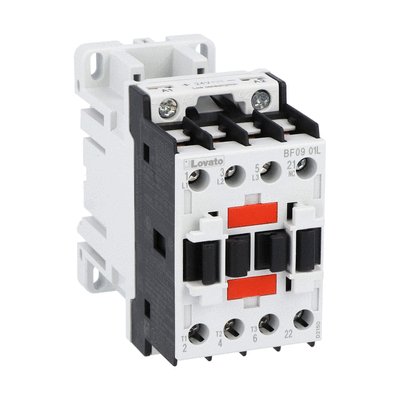 Three-pole contactor, IEC operating current Ie (AC3) = 9A, DC coil low consumption, 24VDC, 1NC auxiliary contact