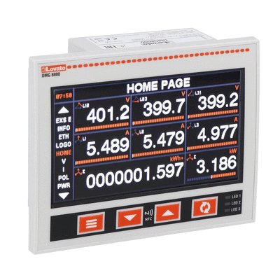 Power analyzer with widescreen colour LCD. Auxiliary supply 100...240VAC. Expandable with 3 EXP... modules, built-in Ethernet port, data memory for logging, compatible with Easy Branch power monitoring system