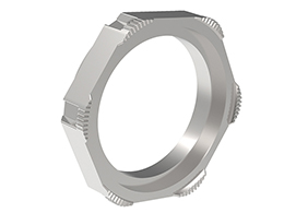 Metallic threaded ring for actuator fixing