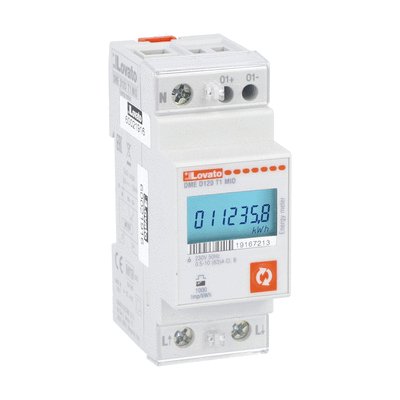 Energy meter, single-phase, MID certified, non expandable, 63A direct connection, 2U, 1 programmable static output, multi-measurements, 230VAC