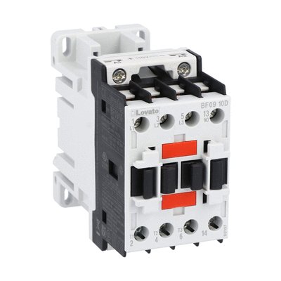 Three-pole contactor, IEC operating current Ie (AC3) = 9A, DC coil, 24VDC, 1NO auxiliary contact