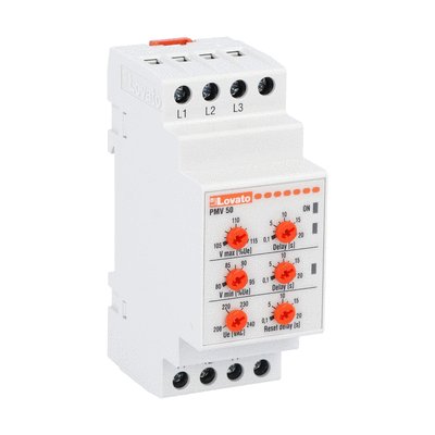 Voltage monitoring realy for three-phase system, without neutral, minimum and maximum AC voltage. Phase loss and incorrect phase sequence, 380...575VAC 50/60Hz