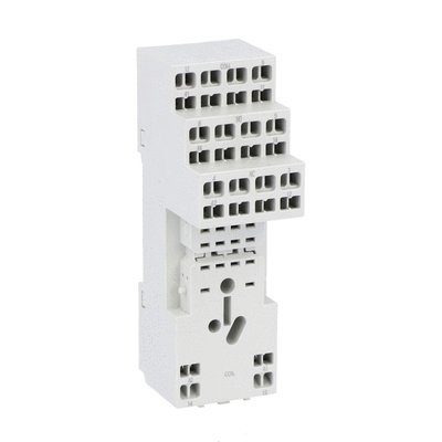 Socket for relay with 2 C/O contacts, spring terminals. Push-in technology