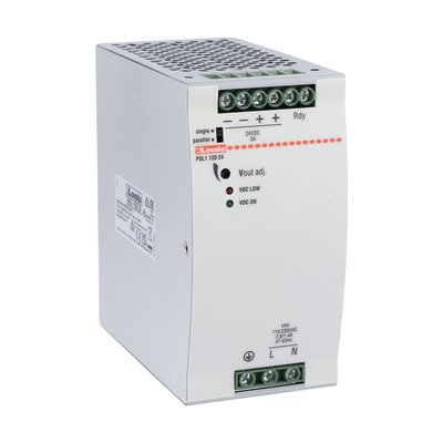 DIN rail switching power supply, single-phase. 24VDC, 5A/120W