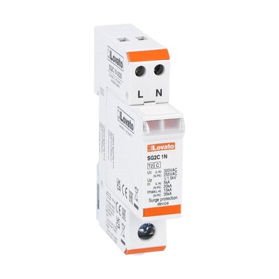 Surge protection device type 2 with plug-in cartridge, rated discharge current In (8/20μs) 5kA per pole, 1P+N