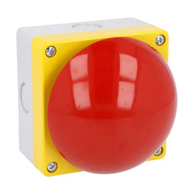 Emergency Ø90mm red mushroom pull-to-release palm switch, 1NO+1NC