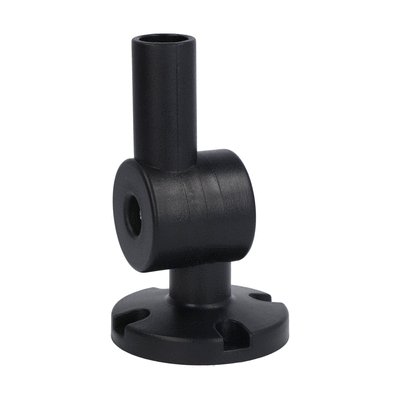 Fixing base for horizontal surface or wall mounting, black plastic. For Ø50mm signal towers