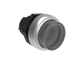 Illuminated button actuator, spring return Ø22mm Platinum series chromed plastic, extended, transparent