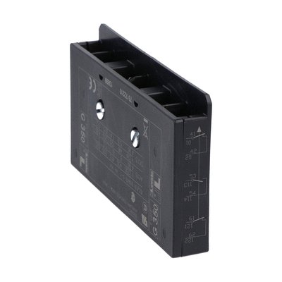 Faston terminals. Auxiliary contacts for side mounting, for B… series contactors, 2NO+1NC or 1NO+2NC reversible (SPST EA)