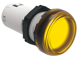 LED Blockleuchtanzeige, Dauerlicht, Ø22mm Platinum Serie, Kunststoff mit Verchromung, Gelb, 230VAC