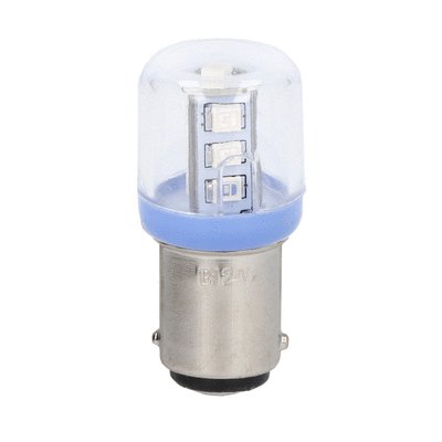 Lampada A LED, attacco BA15D, blu, 24VAC/DC