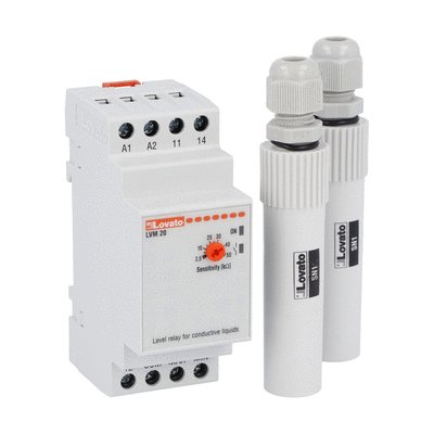液位控制初学者套件，配有LVM20A240继电器和2个SN1电极
