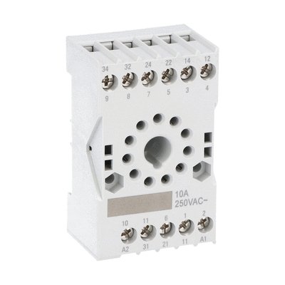 插座，适配DIN导轨安装或带螺丝端子的继电器, 11-芯，用于HR70 2C... 螺丝端子