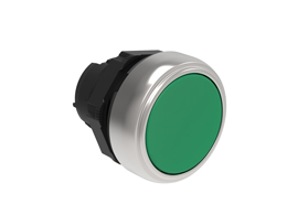 按钮头, 自复位 Ø22mm 铂金系列 镀铬塑料, 平齐型, 绿色