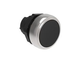按钮头, 自复位 Ø22mm 铂金系列 镀铬塑料, 平齐型, 黑色