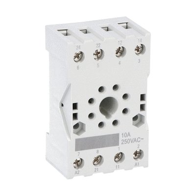 插座，适配DIN导轨安装或带螺丝端子的继电器, 8-芯，用于HR70 2C... 螺丝端子