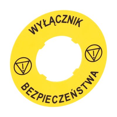 圆形标贴, 用于蘑菇头按钮, WYŁĄCZNIK BEZPIECZEŃSTWA Ø60mm/2.4IN