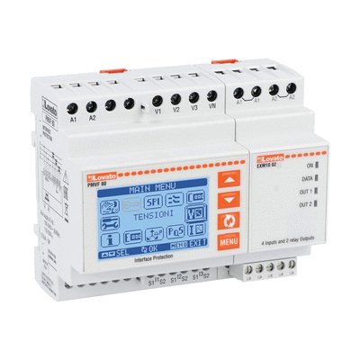接口保护符合VDE-AR-N 4105和VDE V 0126-1-1 ，用于三相系统，带或不带中性线，双门限（最小和最大）电压和频率保护，R.O.C.O.F，以及矢量保护。