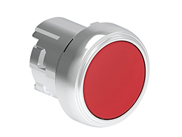 Tlačítko s návratem, kovová řada Platinum, Ø22mm, lícující, červené