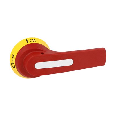 Türverriegelungsgriff, für GL0100…GL0315, Schraubbefestigung, mit Hebel 125mm - mit Entriegelung (UL 508A), gelb/rot, □10mm, IP66, IP69K und NEMA 4X