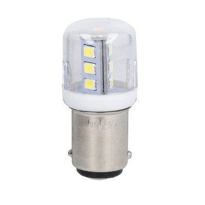 LED Lampe, BA15d Fassung, Weiss, 240VAC