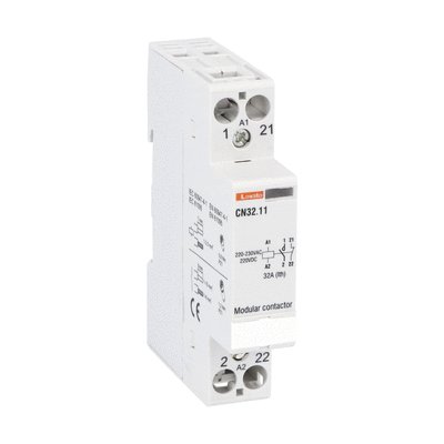 Modular contactor, one or two-pole, 32A AC1, 220...230VAC (1NO+1NC)