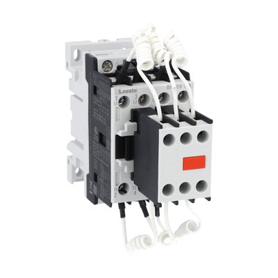 Contactor para corrección del factor de potencia con circuito de control en AC, tipo BFK (con resistencias limitadoras), potencia nominal máxima (IEC) 400V = 7.5kvar, bobina 230VAC 50/60Hz
