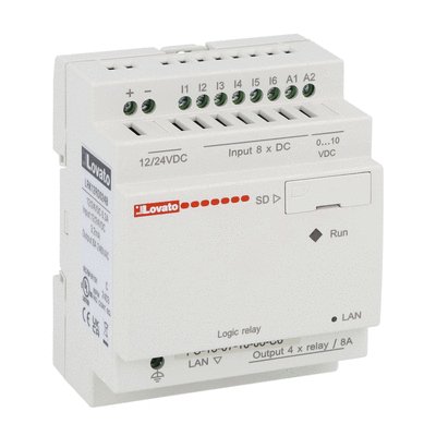 Micro PLC, base module without display, auxiliary supply voltage 12/24VDC, 8/4 relay, built-in Ethernet port