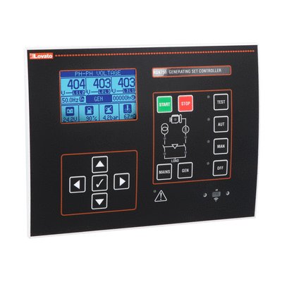 Automatic mains failure (AMF) gen-set controller, 12/24VDC, with USB/optical and Wi-Fi point programming port on front, Canbus port, IP65, expandable with EXP... modules