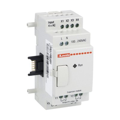 Micro PLCs, expansion module, auxiliary supply voltage 100-240VAC, 4/4 relay
