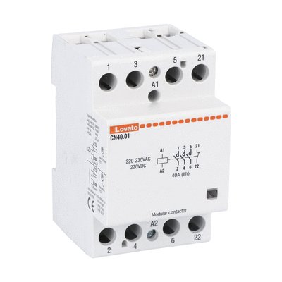 Modular contactor, three-pole or four-pole, 40A AC1, 220...230VAC (3NO+1NC)