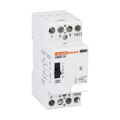 Modular contactor with manual control, three-pole or four-pole, 32A AC1, 220...230VAC (4NO)