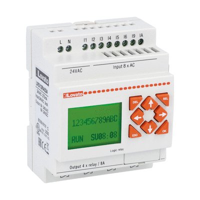 Micro PLCs, base module, auxiliary supply voltage 24VAC, 8/4 relay