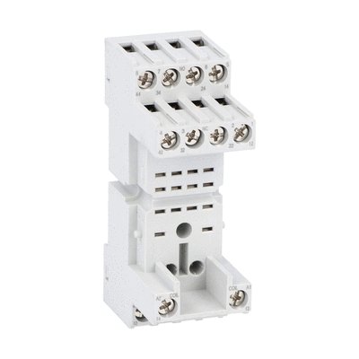Socket for relay with 4 C/O contacts, screw terminals