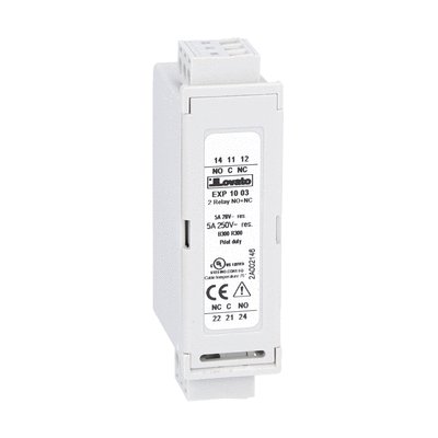 Expansion module EXP series for flush-mount products, 2 relay outputs, rated 5A 250VAC