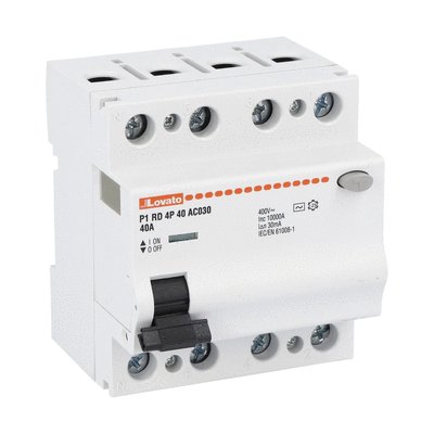 Residual current operated circuit breaker, 4 modules, 4P - type AC, 40A, 30mA