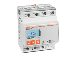 Energy meter, three-phase with neutral, non expandable, 80A direct connection, 4U, 2 programmable static outputs, multi-measurements