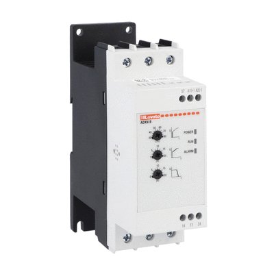 Soft starter, ADXNB... type, basic version, with integrated by-pass relay. Auxiliary supply 24VAC/DC. Rated operational voltage 208...600VAC, 18A