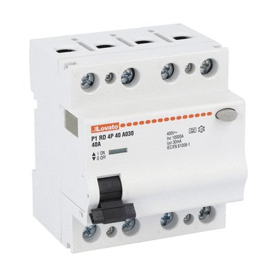 Residual current operated circuit breaker, 4 modules, 4P - type A, 40A, 30mA
