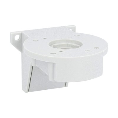 Fixing base. Ø62mm, 90° vertical wall mount, plastic, grey colour