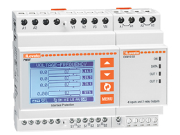 Interface protection unit compliant with ENA (Energy Network Association) G59/G99 for three-phase system, with or without neutral, low and high voltage, min and max voltage and frequency dual threshold protection, R.O.C.O.F and vector shift, 230VAC - 400VAC
