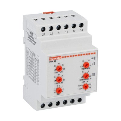 Current monitoring relay for single-phase and three-phase systems, AC/DC minimum and maximum current control, 0.02 - 0.05 - 0.25 - 1 - 5 - 16A