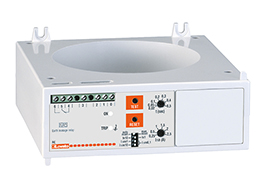 Earth leakage relay with 1 operatin threshold, compact panel mount. CT incorporated, 24-48VAC/DC